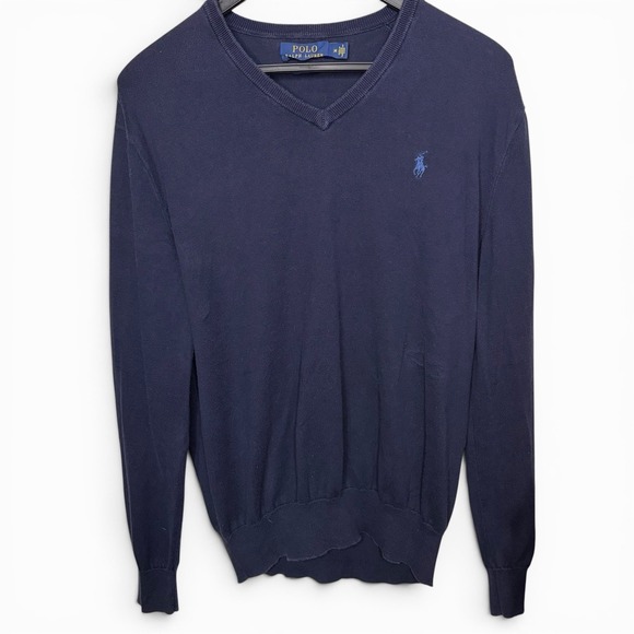 Polo Ralph Lauren Other - Polo Ralph Lauren Sweater Men's Medium Navy Blue Pima Cotton V-Neck Preppy